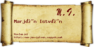 Marján István névjegykártya